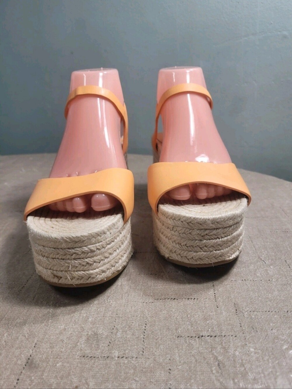 Antonio Melani Women's Size 7.5 M Espadrille Wedge Sandals Orange Peach 59 - Picture 9 of 12